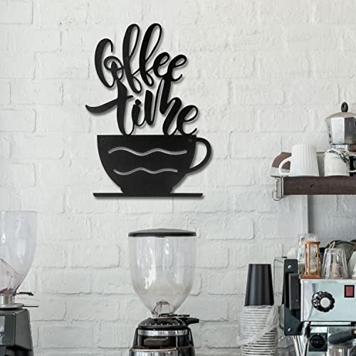 Matte Black Metal Coffee Time Letter Wall Sign