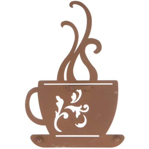 Red Rustic Metal Coffee Cup for Kitchen Decor