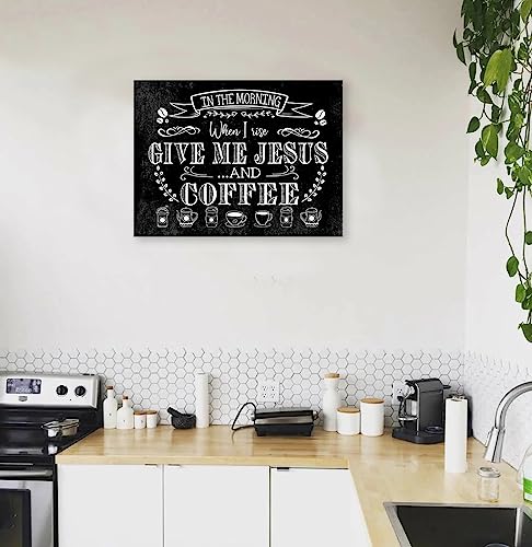 Vintage Black and White Christian Coffee Wall Art