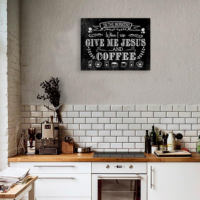 Vintage Black and White Christian Coffee Wall Art