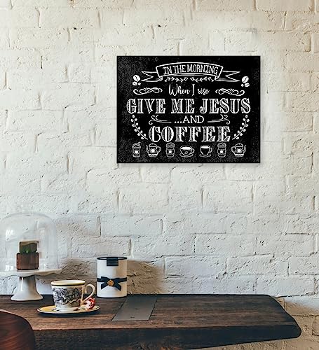 Vintage Black and White Christian Coffee Wall Art