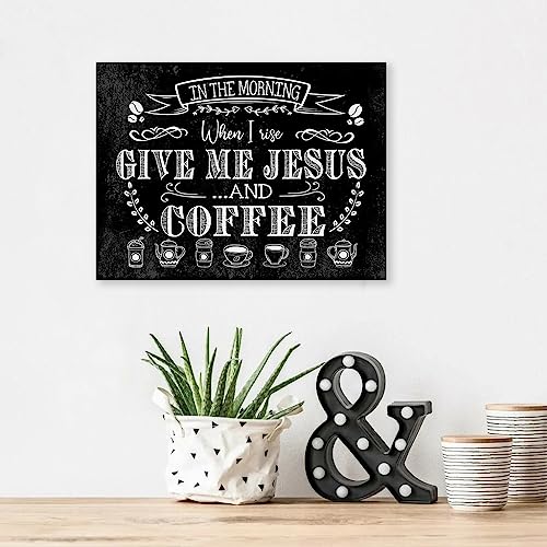 Vintage Black and White Christian Coffee Wall Art