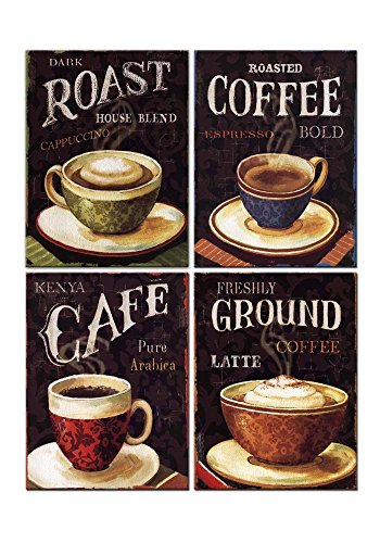Retro Coffee Cafe Wall Art Kitchen Decor Vintage Style Artwork