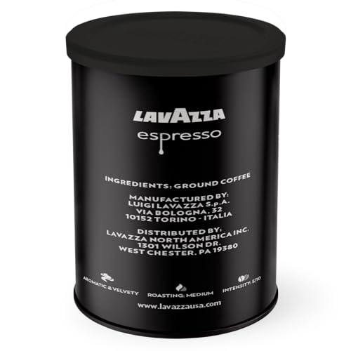 Premium Lavazza Espresso Ground Coffee, Medium Roast, 8oz-Pack of 4
