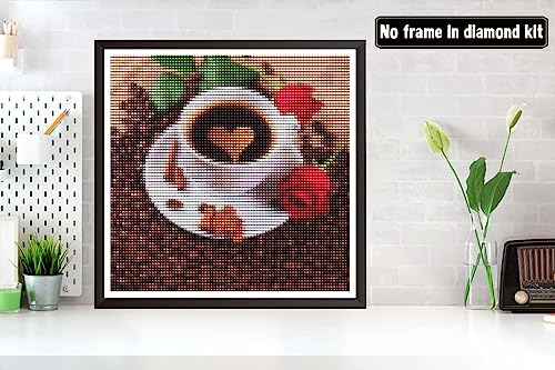 Coffee Cup Diamond Painting Kit, DIY Rhinestone Embroidery