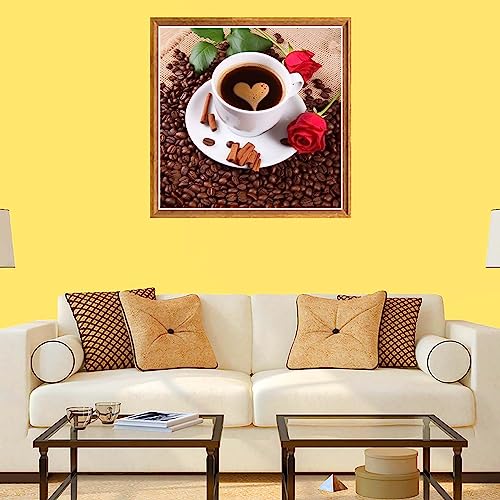 Coffee Cup Diamond Painting Kit, DIY Rhinestone Embroidery