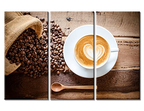 TUMOVO Coffee Cup and Bean Canvas Wall Art