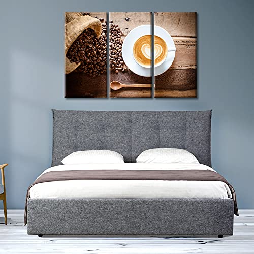 TUMOVO Coffee Cup and Bean Canvas Wall Art