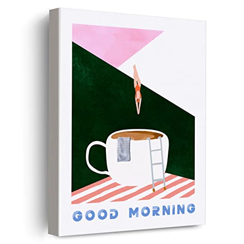 Retro Coffee Lover Canvas Wall Art 12x15