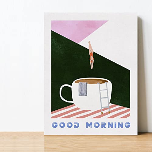 Retro Coffee Lover Canvas Wall Art 12x15