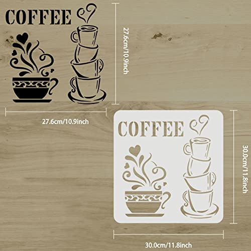 Coffee Cup Stencil for DIY Coffee Painting Decor