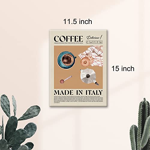 Modern coffee canvas print framed decor for kitchen walls