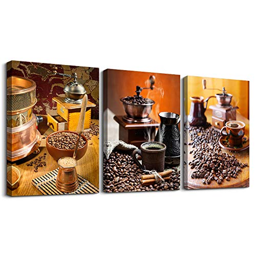 Modern Coffee Canvas Art Prints for Kitchen Decor