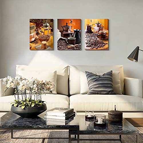 Modern Coffee Canvas Art Prints for Kitchen Decor
