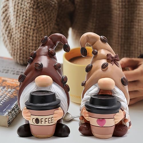Hodao Coffee Gnome Decor Statue for Home & Garden