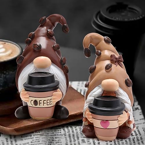 Hodao Coffee Gnome Decor Statue for Home & Garden
