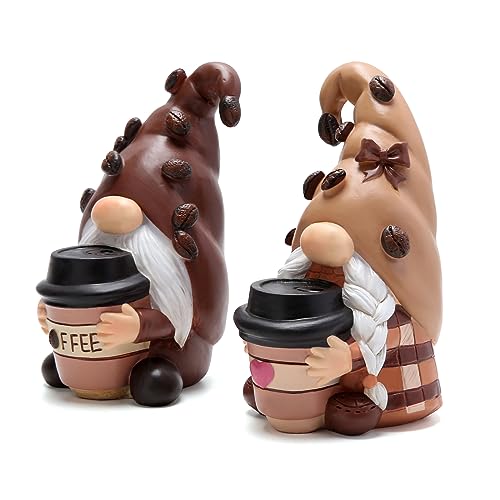 Hodao Coffee Gnome Decor Statue for Home & Garden