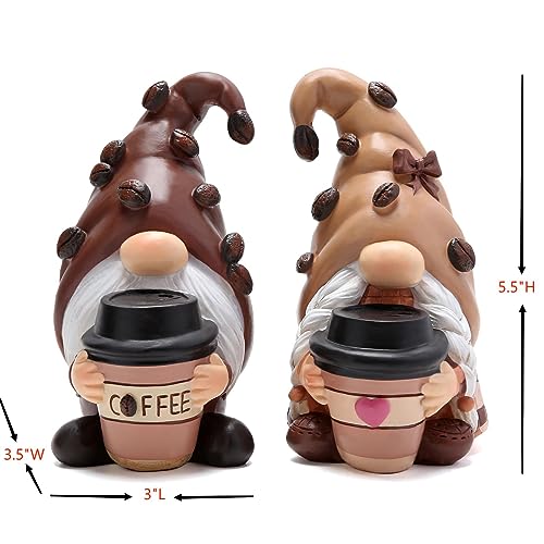 Hodao Coffee Gnome Decor Statue for Home & Garden