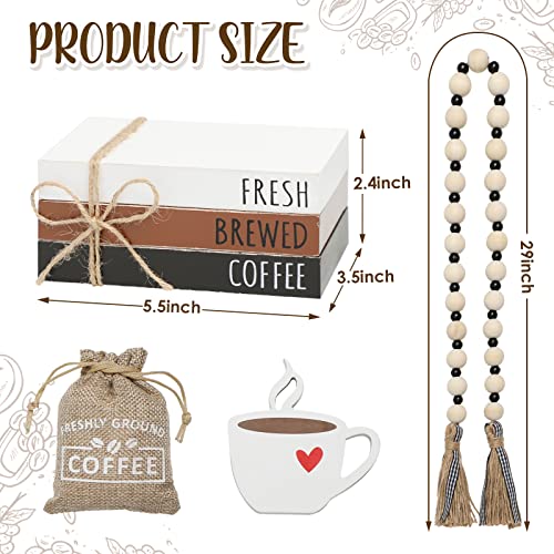 6-Piece Coffee Bar Décor Set Farmhouse Style Tray