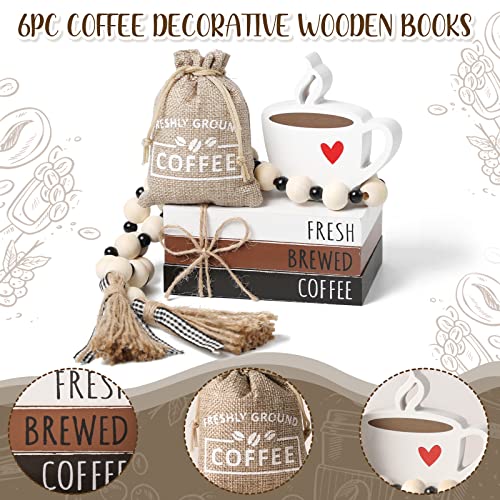 6-Piece Coffee Bar Décor Set Farmhouse Style Tray