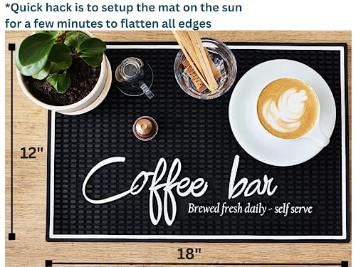 Large 18x12 Coffee Bar Mat for Countertop