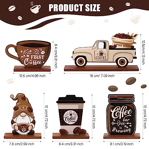 5 Piece Farmhouse Coffee Bar Decor Set
