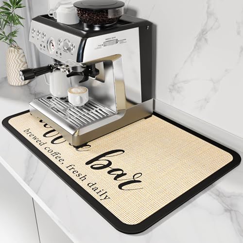 DK177 Coffee Bar Mat with Waterproof Backing, Absorbent