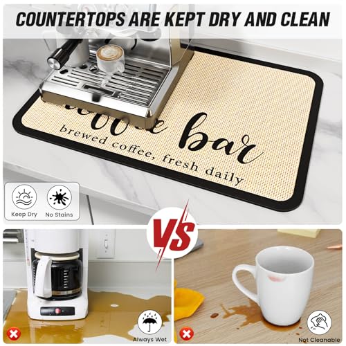DK177 Coffee Bar Mat with Waterproof Backing, Absorbent