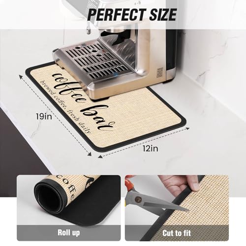 DK177 Coffee Bar Mat with Waterproof Backing, Absorbent