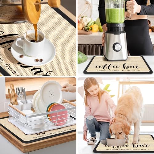 DK177 Coffee Bar Mat with Waterproof Backing, Absorbent