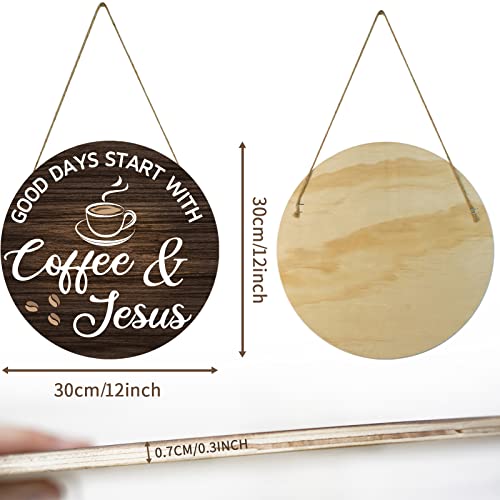 Wooden Coffee Bar Decor: Good Days with Coffee & Jesus