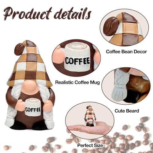 WODOHOLO Coffee Gnome Figurines - Ideal Coffee Bar Decor