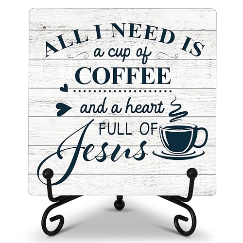 All I Need Is A Cup Of Coffee" Wood Plaque Sign for Coffee Bar