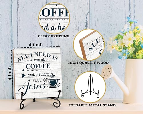 All I Need Is A Cup Of Coffee" Wood Plaque Sign for Coffee Bar