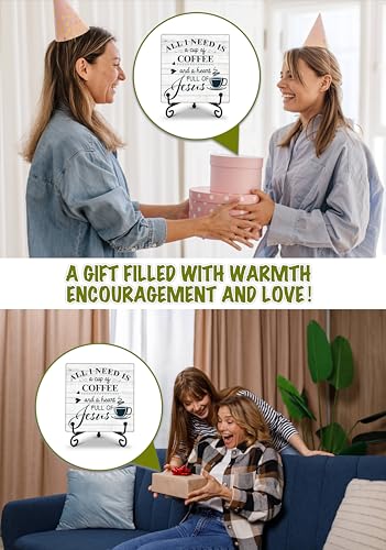 All I Need Is A Cup Of Coffee" Wood Plaque Sign for Coffee Bar