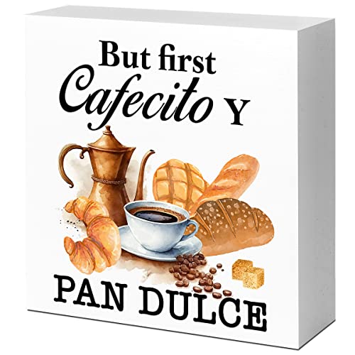 Cafecito Y Pan Dulce Rustic Wood Box Sign