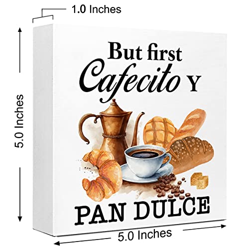 Cafecito Y Pan Dulce Rustic Wood Box Sign
