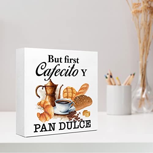 Cafecito Y Pan Dulce Rustic Wood Box Sign