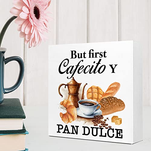 Cafecito Y Pan Dulce Rustic Wood Box Sign