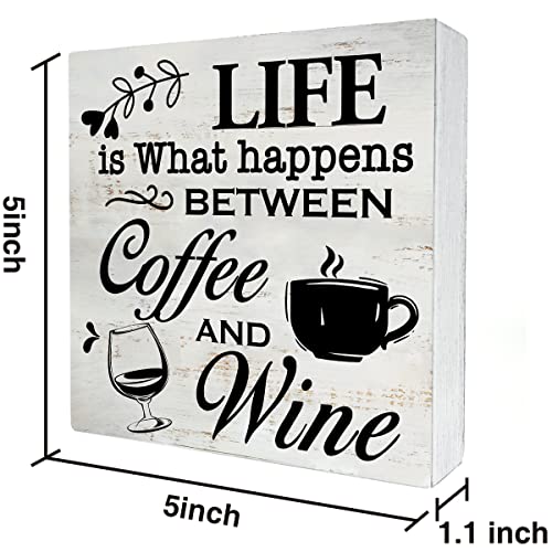Rustic Coffee & Wine Wooden Box Sign Decor