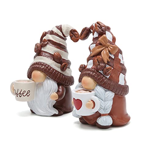 2PCS Coffee Gnomes Figurines - Nordic Decor for Home
