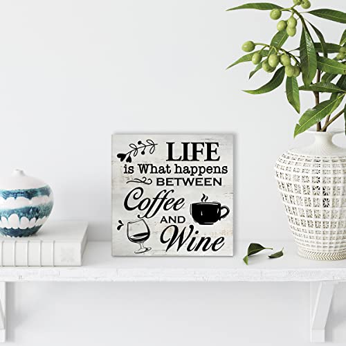 Rustic Coffee & Wine Wooden Box Sign Decor