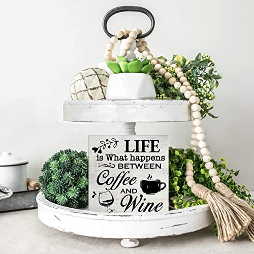 Rustic Coffee & Wine Wooden Box Sign Decor