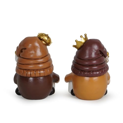 Hodao 2 Pcs Coffee Gnomes, Couple Statue Set