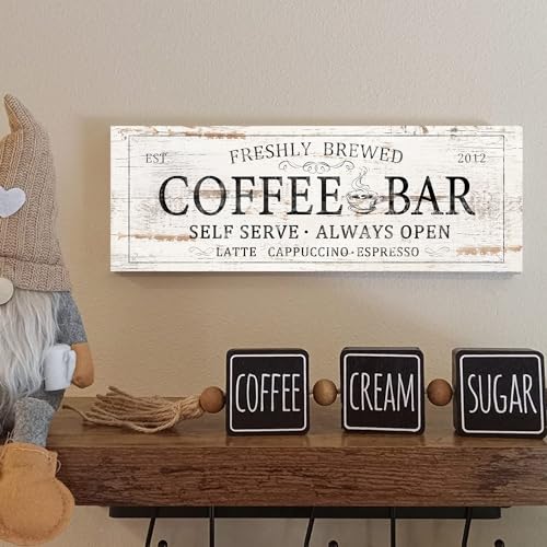 Rustic Kitchen Coffee Bar Sign for Cafe Lovers