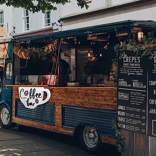 Rustic Wood Coffee Bar Sign for Boho Kitchen