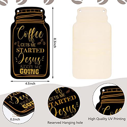 Rustic Wood Coffee Sign Set for Farmhouse Decor