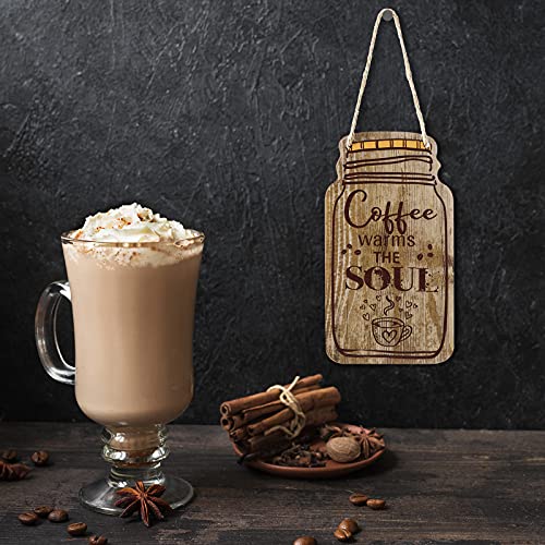 Rustic Wood Coffee Sign Set for Farmhouse Decor