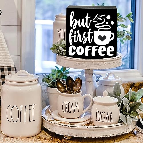 Rustic Coffee Bar Sign for Farmhouse Kitchen Decor