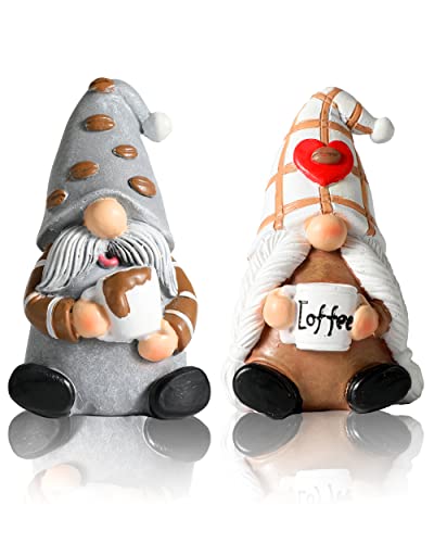 Coffee Gnomes Set - 2 Resin 4-inch Swedish Collectibles